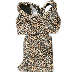 Victoria's Secret Velour Leopard Print Leggings & Bra Set - Leggings NWT  Medium